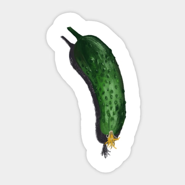 Cucumber Sticker by Katya Kamenskaya